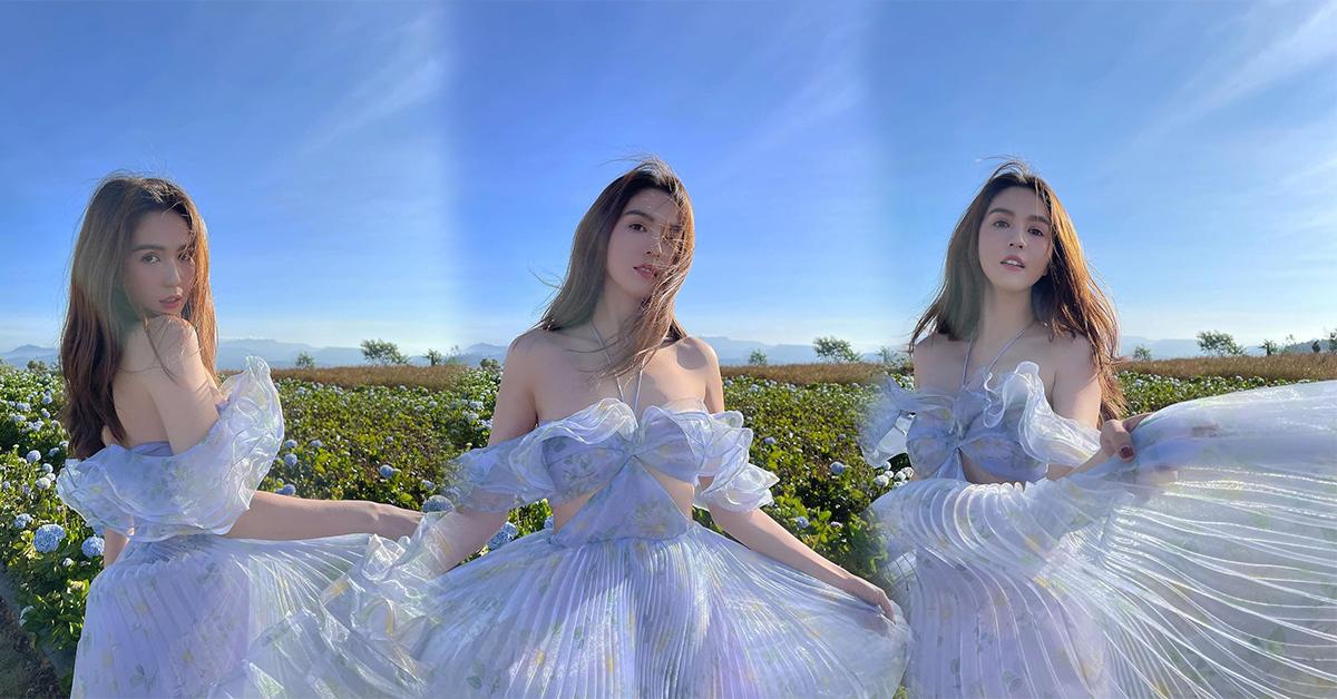 Ngọc Trinh bay bổng như tiên nữ giữa cánh đồng hoa Cẩm Tú Cầu tại Đà Lạt