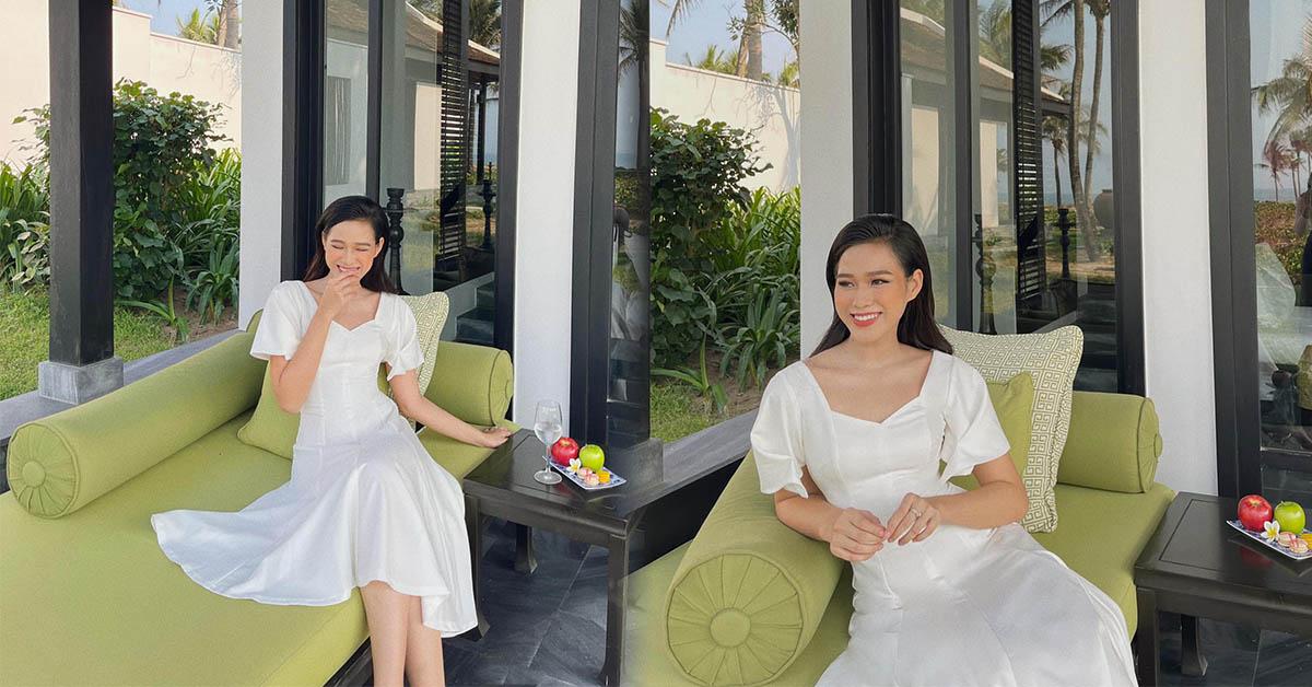 Đỗ Thị Hà diện váy trắng xinh như công chúa nhưng sao có gì đó sai sai?