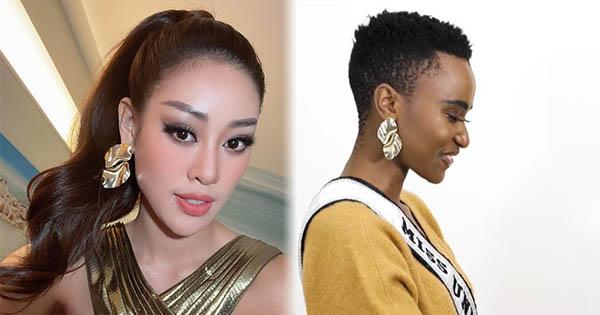 Khánh Vân lại diện chung mẫu hoa tai với đương kim HHHV Thế giới