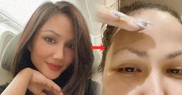 H'Hen Niê "khóc một dòng sông" khi mất một nửa lông mày