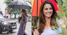 Kate Middleton thần thái ngút ngàn khi đi bộ dưới mưa