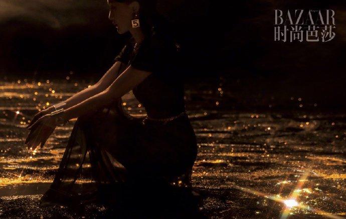 Châu Tấn trang hoàng ảnh bìa Harper's Bazaar Trung Quốc bằng bóng tối?