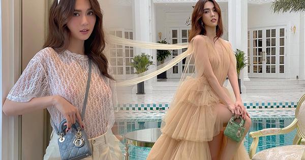 Ngọc Trinh xúng xính túi Dior mini: Sang chảnh hay phô phang?