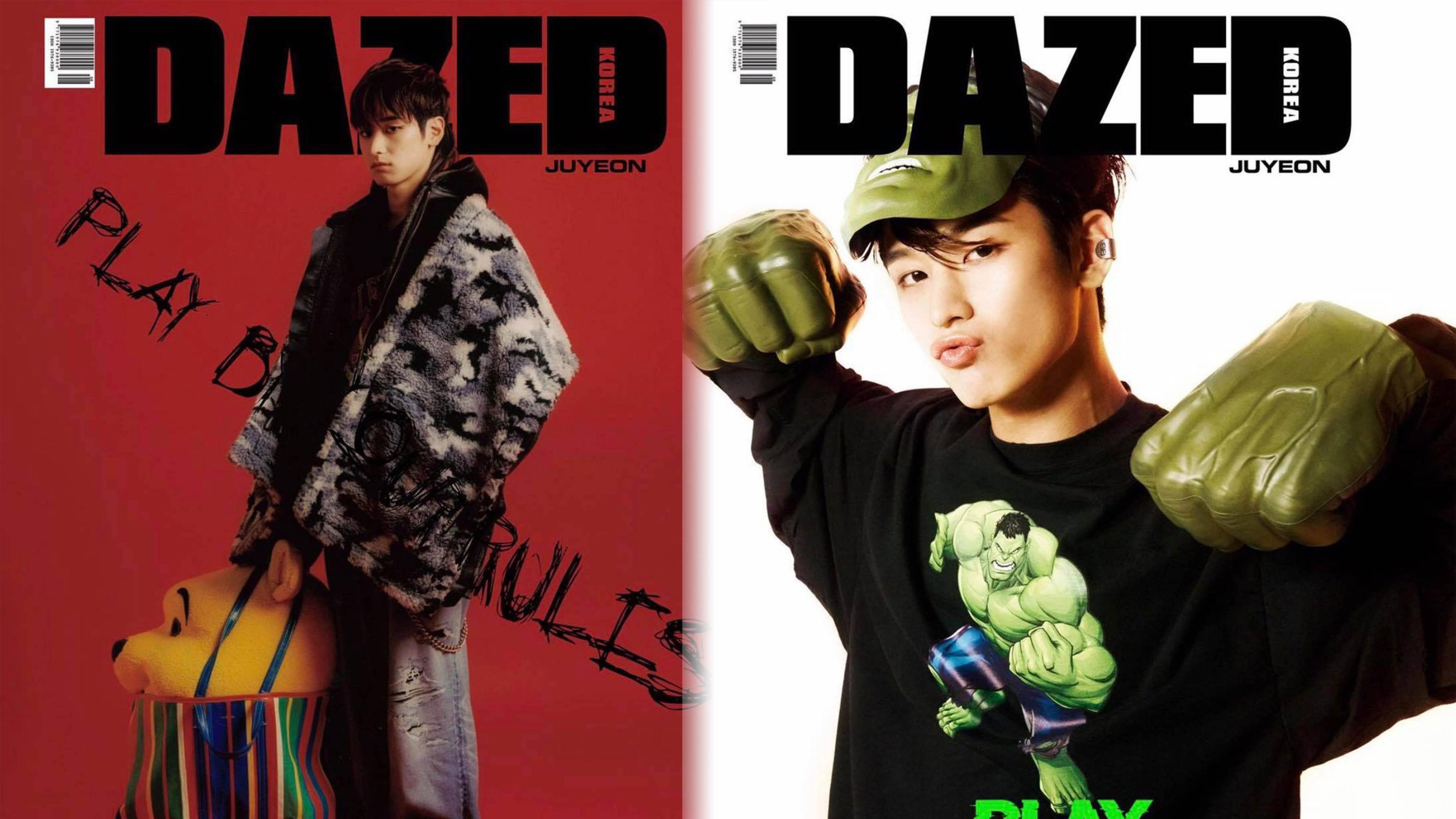 Juyeon The Boyz tinh nghịch trên tạp chí Dazed Hàn Quốc số tháng 8