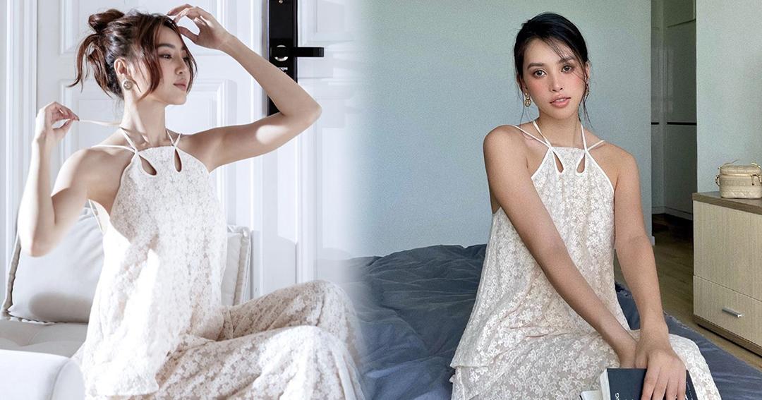 Tiểu Vy và Ninh Dương Lan Ngọc mặc chung bộ đồ ren cổ yếm gợi cảm