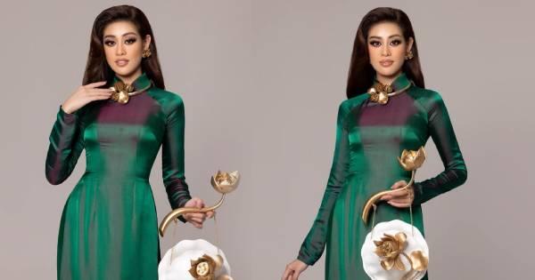 Cuối cùng Hoa hậu Khánh Vân cũng diện áo dài tại Miss Universe