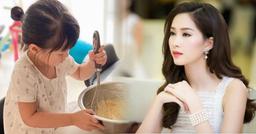 Con gái Hoa hậu Đặng Thu Thảo mới 3 tuổi đã vào bếp làm bánh cho mẹ