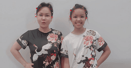 Mẹ con Việt Hương chụp hình sống ảo trong bộ đồ ngủ 100k mua ở chợ