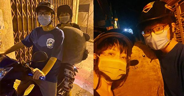 MC Thảo Vân dù "tủi thân" vẫn làm shipper cùng con trai đi tặng quà bạn gái