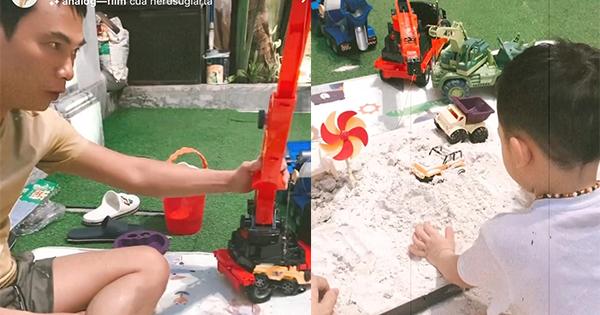 Chồng đại gia của Á hậu Thanh Tú làm hẳn bãi biển trong nhà cho quý tử