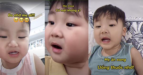 Mới 2 tuổi, con trai Hòa Minzy đã biết thay bố chăm sóc mẹ