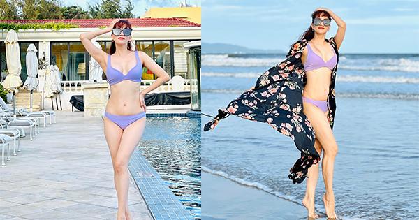 Vóc dáng "nghẹt thở" của Khánh Thi U40 sau 2 lần sinh con cho chồng trẻ