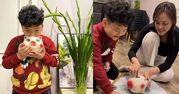Mới 6 tuổi, con trai Thu Quỳnh đã biết "mang tiền về cho mẹ" sửa nhà