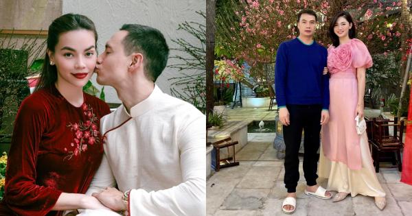 Sao Việt ngày mùng 1 Tết: Chồng đại gia của Thanh Tú mặc giản dị, Hà Hồ sang trọng bên Kim Lý