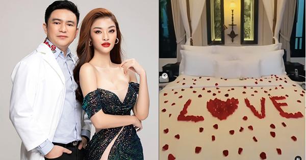Á hậu Kiều Loan đi du lịch sang chảnh sát ngày lễ Tình nhân, khoe chiếc giường tình yêu rải hoa hồng