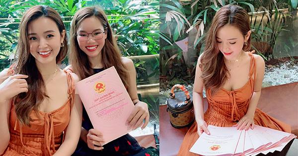 Đại gia nhà đất Midu mặc đầm 2 dây gợi cảm đi bán đất