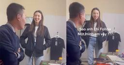 Quang Linh Vlogs đứng hình 5 giây khi Thùy Tiên hỏi "Sao chỉ follow mình em?"
