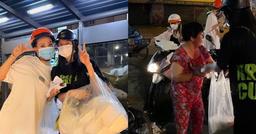 Hoa hậu Tiểu Vy dắt Á hậu Phương Nhi đi làm từ thiện giữa đêm