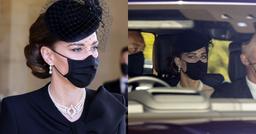 Kate đeo vòng cổ ngọc trai mẹ chồng từng mang đến tang lễ Hoàng thân Philip