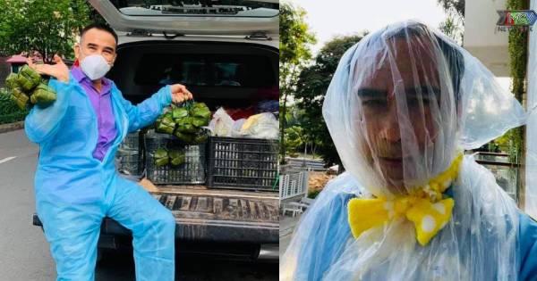 Quyền Linh lấy túi nilon bịt kín đầu để đi từ thiện