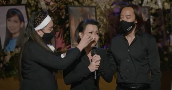 Hồng Đào - Đan Nguyên bật khóc trong tang lễ của Phi Nhung tại Mỹ