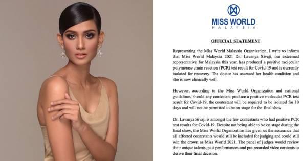 Hoa hậu Malaysia xác nhận dương tính với Covid-19 tại Miss World