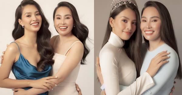 Mẹ Hoa hậu Tiểu Vy đẹp nổi bật khung hình khi chụp ảnh cùng con gái