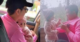 Trường Giang khiến nhiều người lo lắng khi để con gái vắt vẻo trên ghế cao