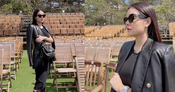 Phạm Quỳnh Anh liên tục lấy túi che bụng sau nghi vấn mang thai với "tình trẻ"