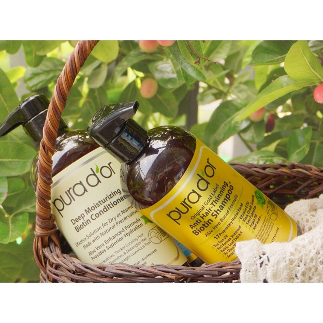 Bộ Gội Xả Biotin PURA D'OR Original Gold Label - Giải Pháp Ngăn Ngừa Tóc Rụng, Hỗ Trợ Mọc Tóc Nhanh