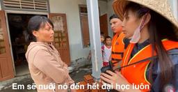 2 trẻ vùng lũ phải nghỉ học vì nghèo, Thủy Tiên nhận nuôi đến hết đại học