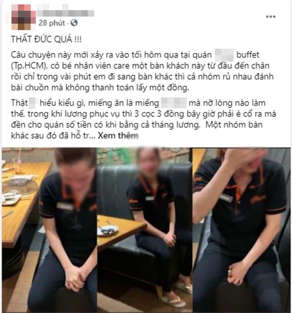 Nhân viên khóc nức nở vì phải đền 5,2 triệu do khách "quên" thanh toán