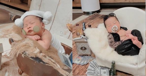 Ảnh hậu trường "chất như nước cất" của con trai Quế Vân sau 10 ngày sinh