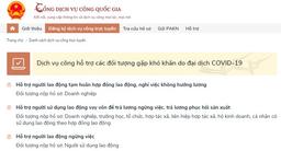 Người lao động, doanh nghiệp gặp khó khăn do Covid-19 có thể làm thủ tục nhận tiền hỗ trợ trên Cổng Dịch vụ công Quốc gia