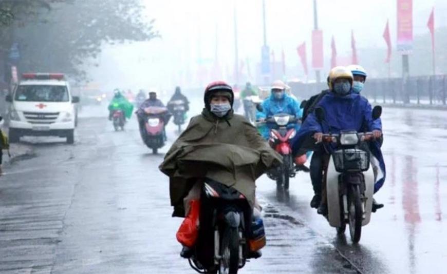 Không khí lạnh hoạt tăng cường, gây mưa rào và dông cho toàn miền Bắc, trời chuyển rét