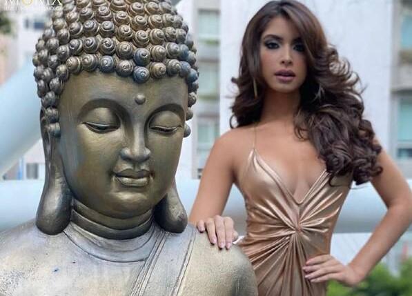 Hoa hậu Mexico tạo dáng với áo tắm cạnh tượng Phật