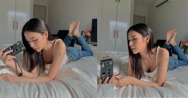 Chụp "sương sương" trên giường ngủ, Phí Phương Anh cũng nhận ngàn like