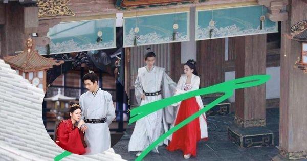 Cung Tuấn nắm chặt tay Địch Lệ Nhiệt Ba tại phim trường "An Lạc Truyện"