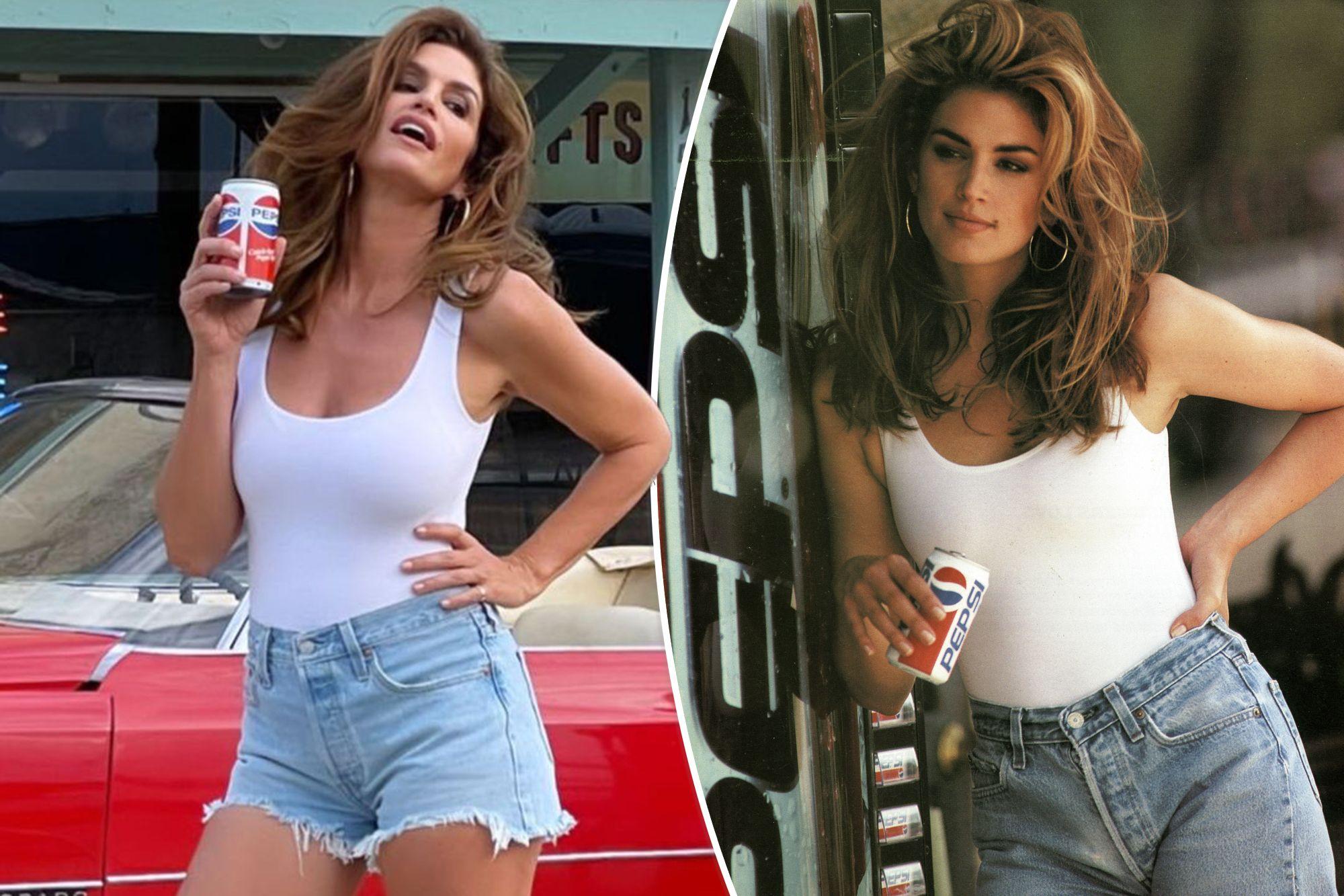 U60 Cindy Crawford khí chất ngút ngàn khi tái hiện quảng cáo 29 năm trước