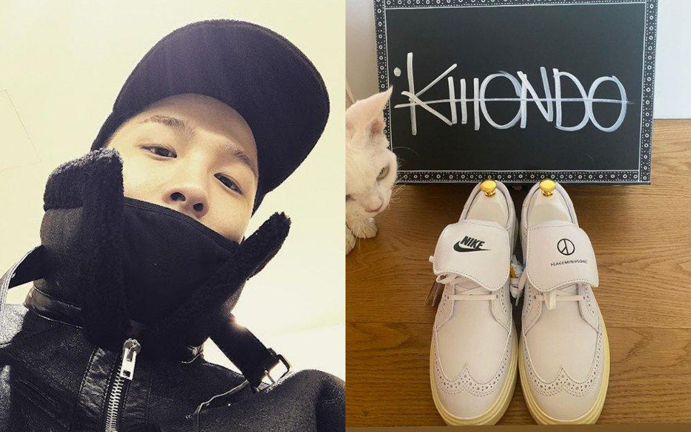 Taeyang được G-Dragon tặng giày collab Nike x PEACEMINUSONE phiên bản giới hạn
