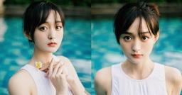 Cận cảnh nhan sắc trẻ thơ của Hà Hoằng San ở tuổi 35