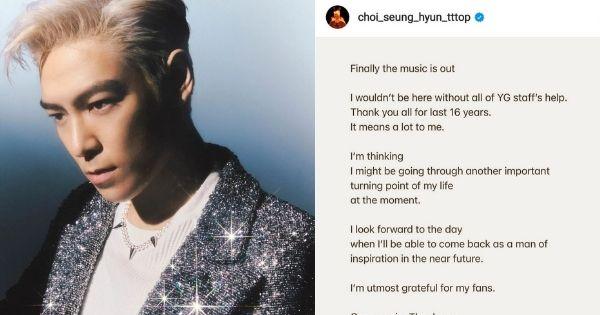 T.O.P (Big Bang) nói lời chia tay sau bản hit "Still Life", ẩn ý rời nhóm sau 16 năm