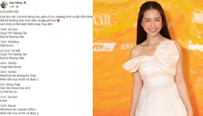 Hậu chia tay, Hòa Minzy tích cực chạy show từ Bắc đến Nam, nhìn lịch trình mà "choáng"