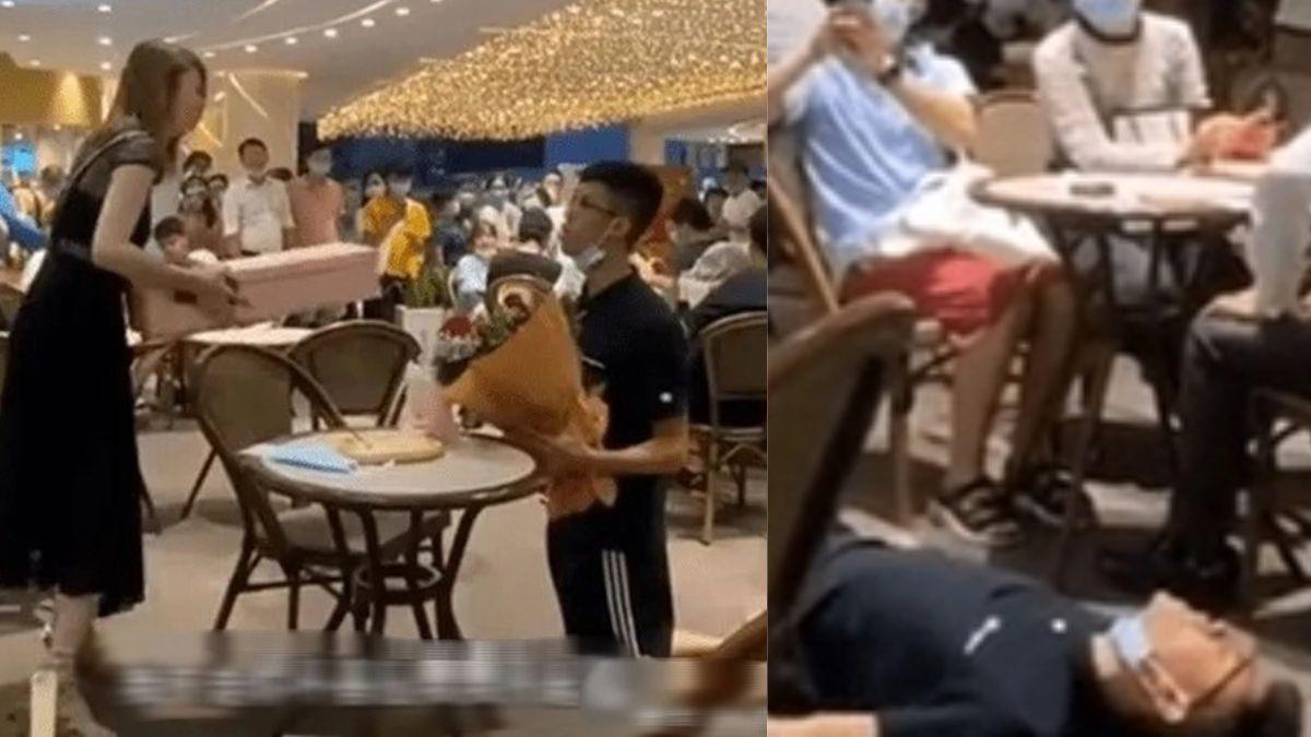 Chàng trai quỳ lạy, ăn vạ giữa quán để ép buộc "crush" phải đồng ý làm người yêu