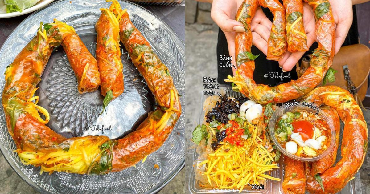 Bánh tráng cuốn "siêu to khổng lồ" dài 1 mét khiến dân tình xôn xao