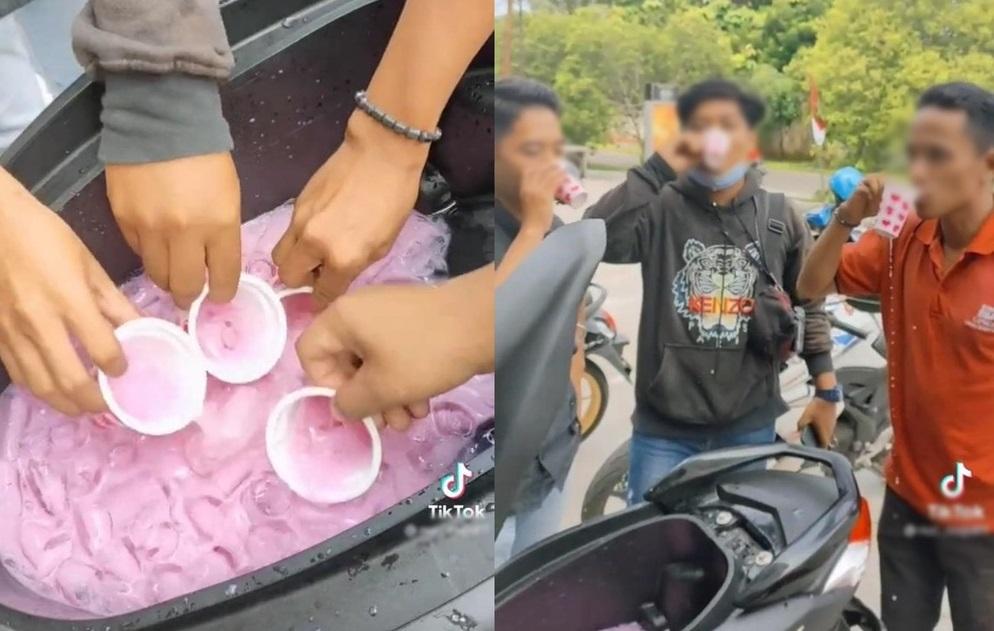 Đi phượt, nhóm thanh niên đồ nước vào cốp xe pha đồ uống