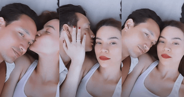Trốn con đi chơi, Hà Hồ - Kim Lý khoe ảnh ôm hôn thắm thiết trên giường