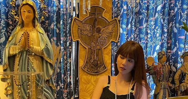 Ngọc Trinh ăn mặc cắt xẻ tạo dáng phản cảm trước tượng Đức Mẹ