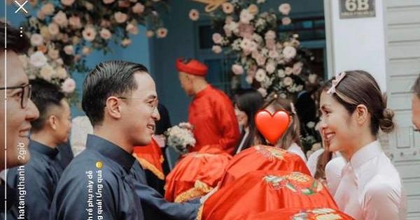 Vợ chồng Tăng Thanh Hà - Louis Nguyễn "bão MXH" khi đi bê tráp cưới cho bạn