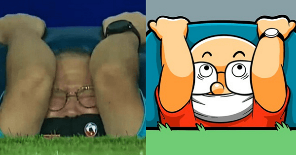 Biểu cảm tiếc nuối của HLV Park Hang Seo được vẽ thành sticker